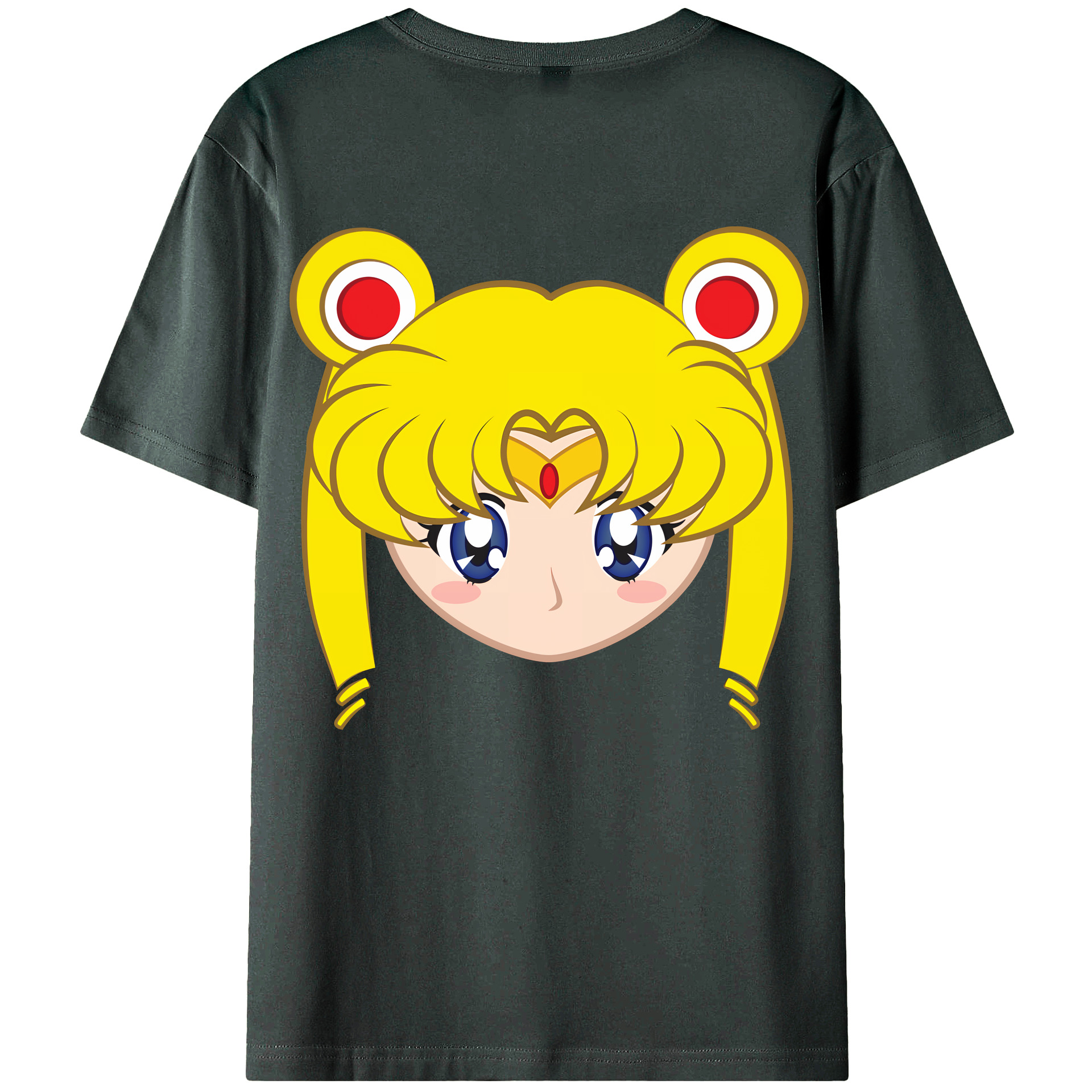 （画像用） 美少女戦士セーラームーン 月野 うさぎ つきの うさぎ Sailor Moon Tsukino Usagi 綿100％ メンズ半袖Tシャツ（バックプリント） 通気性